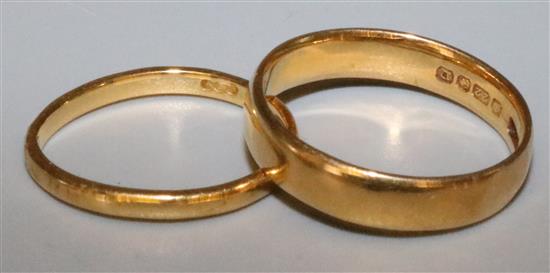 2 x 22ct gold bands.